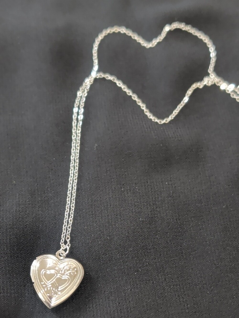 Silver Heart Locket Necklace - Women Jewelry